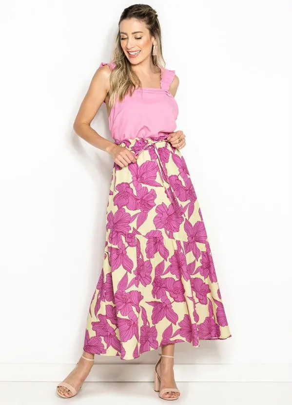 Maria Filó - Blusa de Viscose Alças Largas Jabour Rosa 3