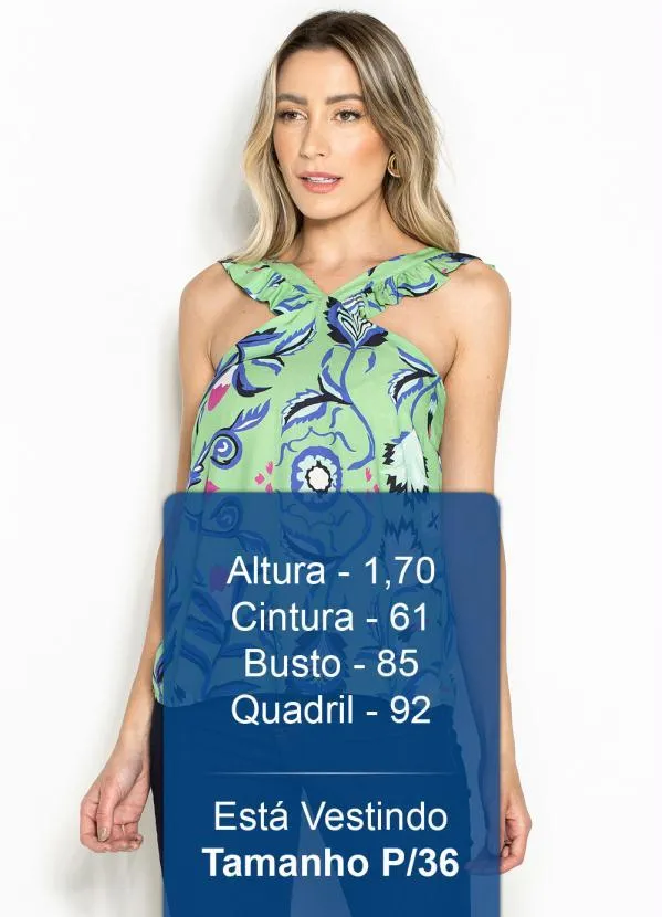 Maria Filó - Blusa de Viscose Estampada Guadalupe Fresh Verde 5