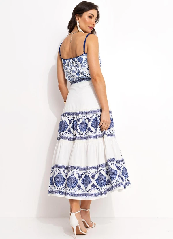 Farm - Blusa Decote em Viscose Azul 4