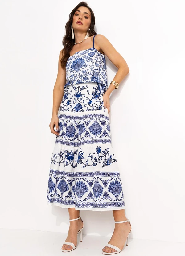 Farm - Blusa Decote em Viscose Azul 7