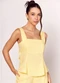 Sofie - Blusa Decote Quadrado e Laço nas Costas Marrom - variação: Amarelo