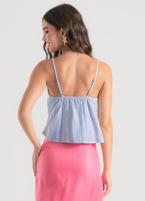 Cativa - Blusa Decote V em Viscose Azul Claro 2