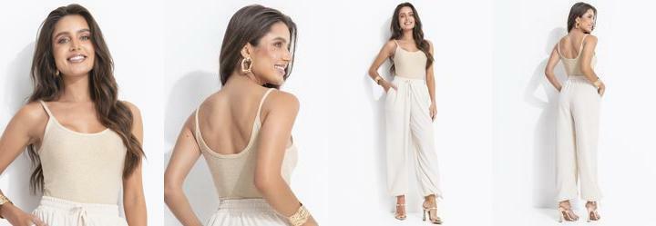 Blusa Dourada em Malha Lurex