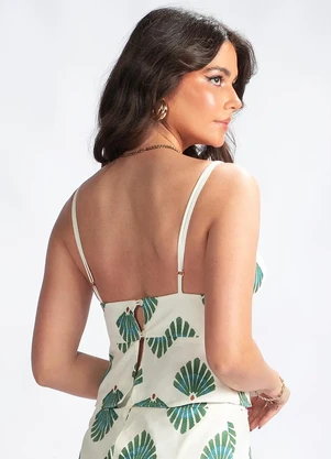 Maria Filó - Blusa em Viscolinho com Alcinha Branco - MARIA FILÓ
