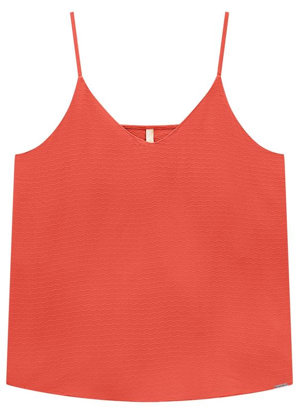 Lunender - Blusa em Viscose com Alças e Decote V Laranja