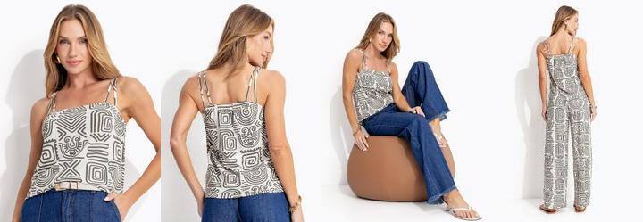 Blusa tnico Verde em Malha de Viscose