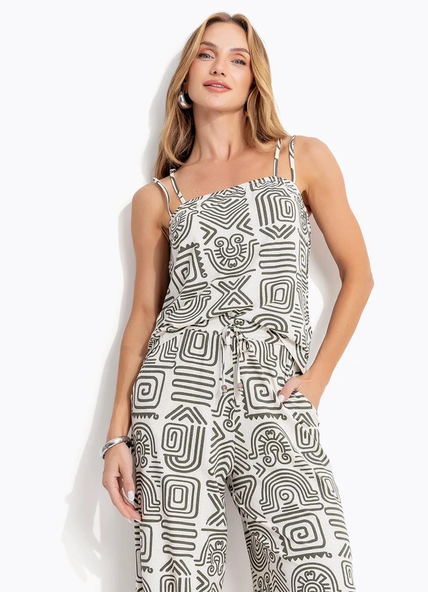 Quintess - Blusa Étnico Verde em Malha de Viscose 6