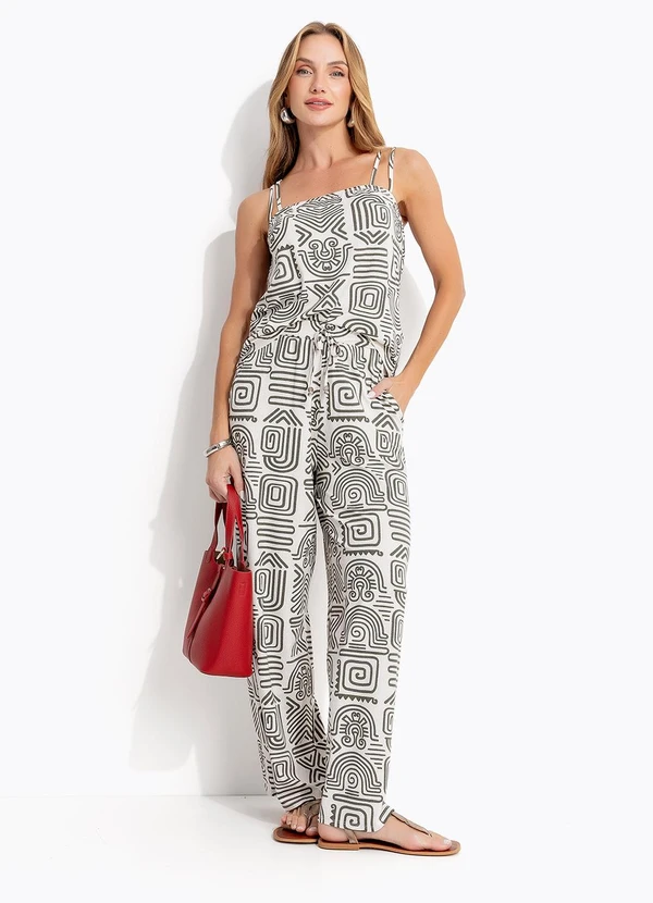 Quintess - Blusa Étnico Verde em Malha de Viscose