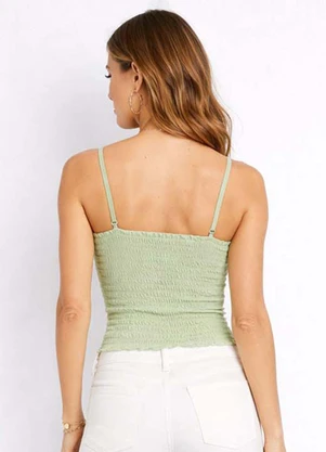 Infinita Cor - Blusa Feminina Alça Recorte nas Costas Verde - INFINITA COR