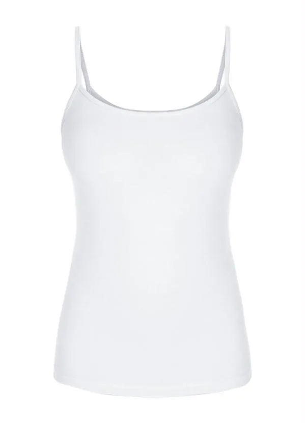 Basicamente - Blusa Feminina Branca com Alças Finas 5