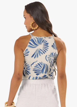 Rovitex - Blusa Feminina com Alça Meia Malha Azul - ROVITEX
