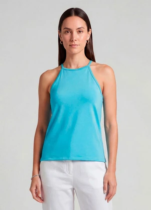 Infinita Cor - Blusa Feminina com Cava Americana Azul - INFINITA COR