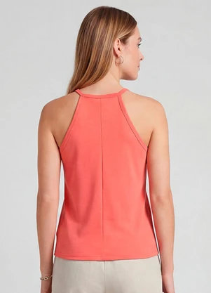 Infinita Cor - Blusa Feminina com Cava Americana Laranja - INFINITA COR