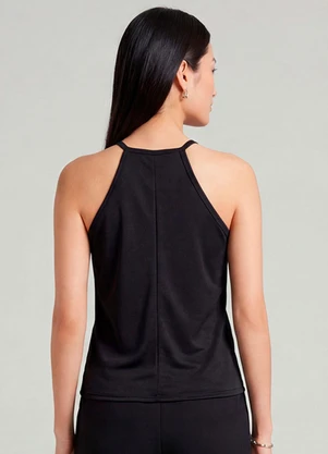 Infinita Cor - Blusa Feminina com Cava Americana Preto - INFINITA COR