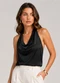 Infinita Cor - Blusa Feminina com Decote Degagê Preto - variação: Preto