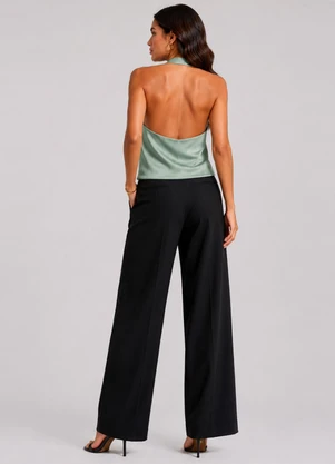 Infinita Cor - Blusa Feminina com Decote Degagê Verde - INFINITA COR