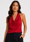Infinita Cor - Blusa Feminina com Decote Degagê Bege - variação: Vermelho