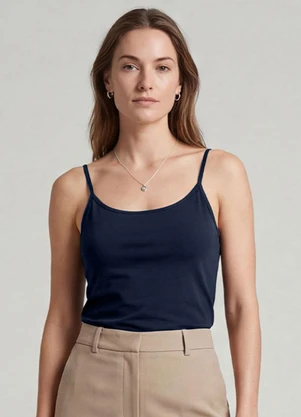 Infinita Cor - Blusa Feminina com Decote em V Azul - INFINITA COR