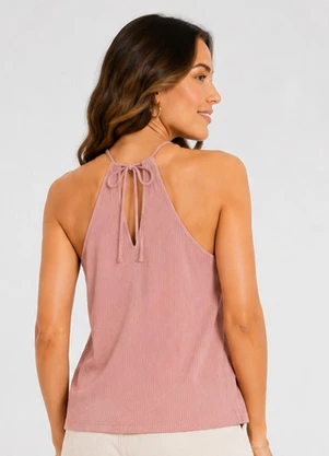 Infinita Cor - Blusa Feminina com Decote em V Rosa - INFINITA COR