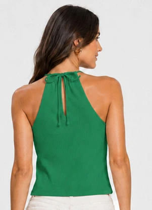 Infinita Cor - Blusa Feminina com Decote em V Verde - INFINITA COR