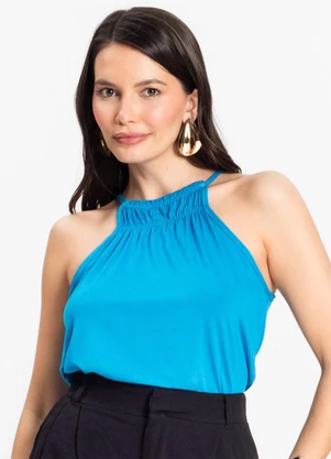 Infinita Cor - Blusa Feminina de Alça Azul - INFINITA COR