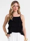 Endless - Blusa Feminina de Alça com Babados Azul - variação: Preto