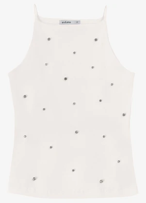 Endless - Blusa Feminina de Alça com Rebites Ribana Bege - ENDLESS