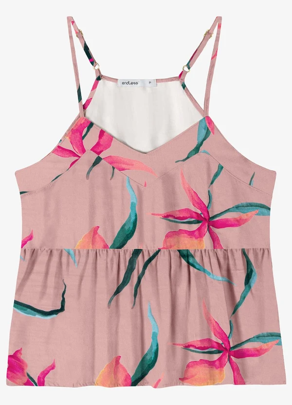 Endless - Blusa Feminina de Alça Decote em V Rosa