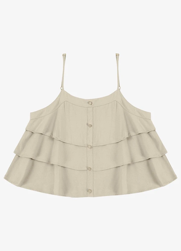 Endless - Blusa Feminina de Alça Decote Quadrado Bege
