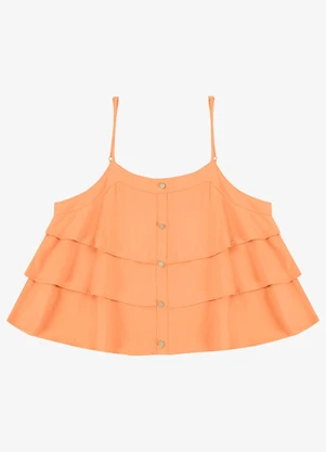 Endless - Blusa Feminina de Alça Decote Quadrado Laranja - ENDLESS