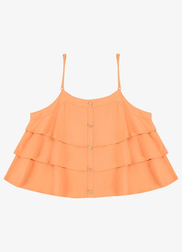Endless - Blusa Feminina de Alça Decote Quadrado Laranja