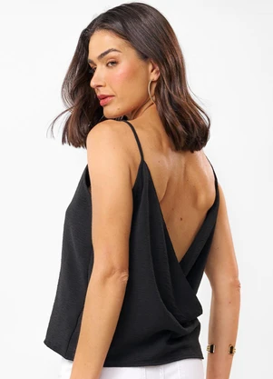 Rovitex - Blusa Feminina de Alça em Air Flow Básica Preto - ROVITEX