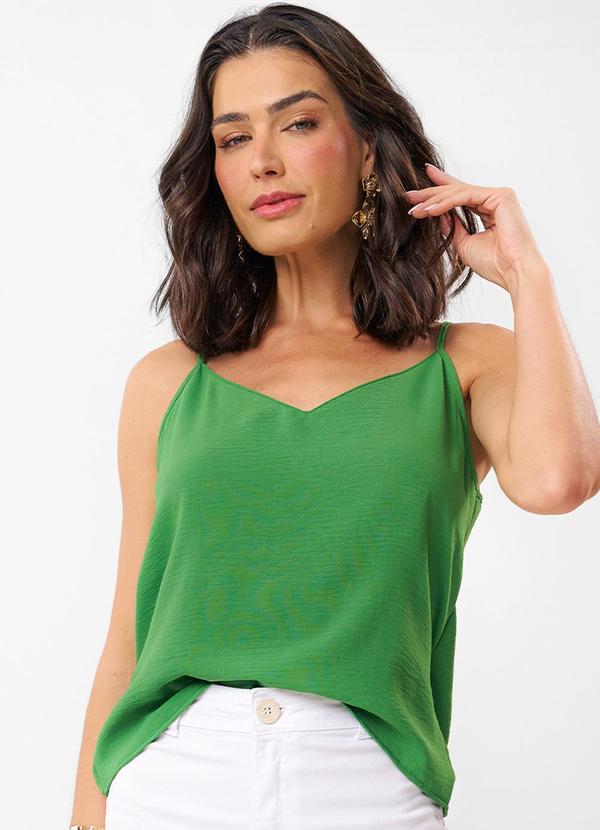 Rovitex - Blusa Feminina de Alça em Air Flow Básica Verde 1