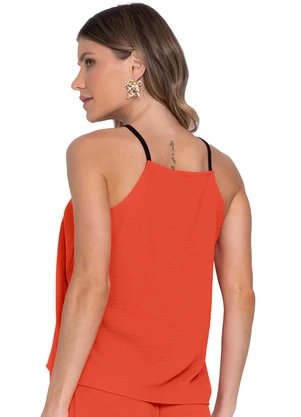 Rovitex - Blusa Feminina de Alça em Air Flow Laranja - ROVITEX