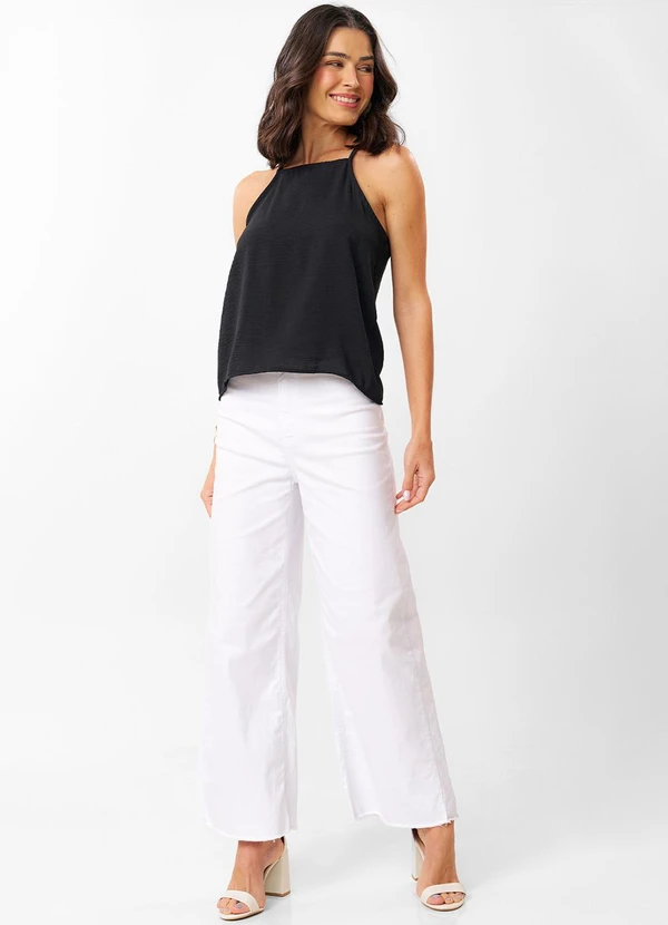 Rovitex - Blusa Feminina de Alça em Air Flow Preto 3