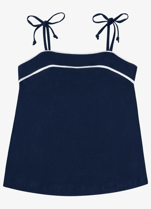 Endless - Blusa Feminina de Alça em Viscose Lisa Azul - ENDLESS