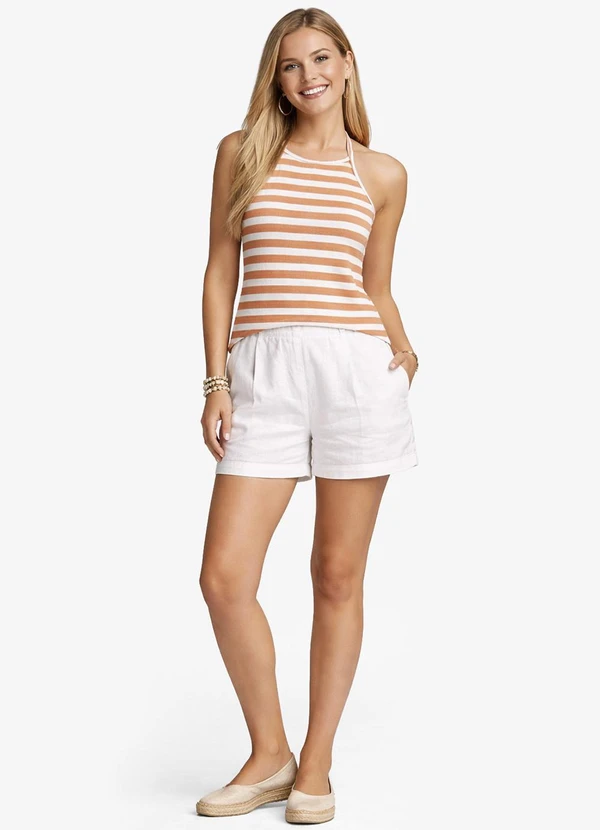 Infinita Cor - Blusa Feminina de Alça Marrom 3