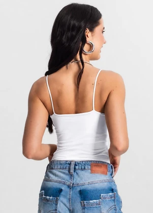 Rovitex - Blusa Feminina de Alça Poliamida Branco - ROVITEX