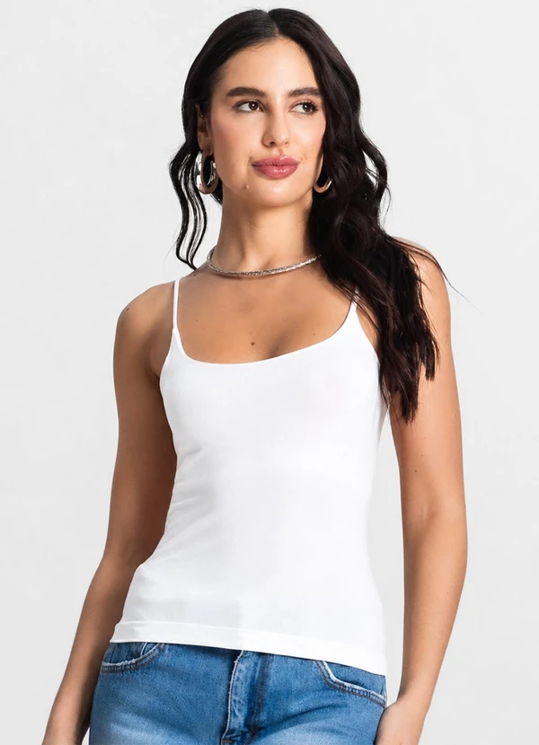Rovitex - Blusa Feminina de Alça Poliamida Branco