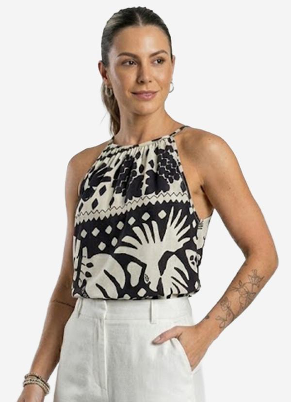 Infinita Cor - Blusa Feminina de Alça Preto 1