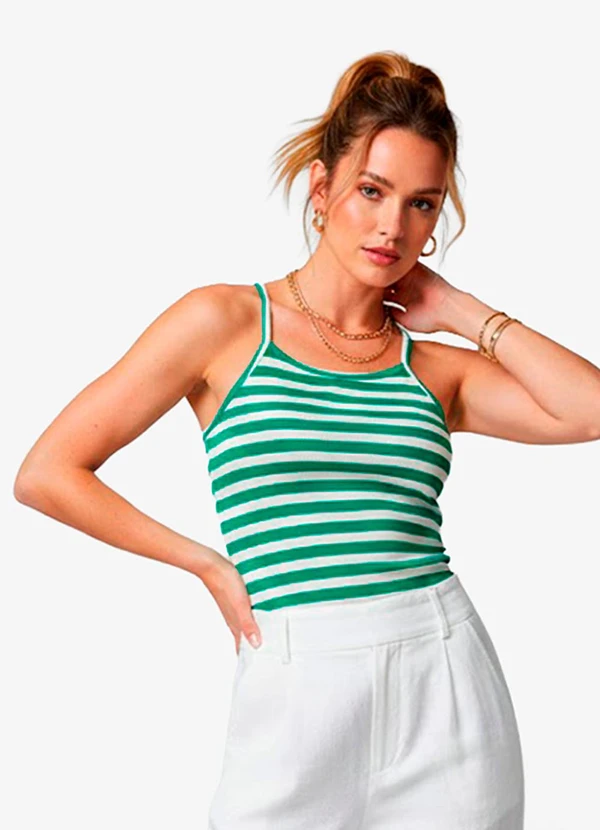 Infinita Cor - Blusa Feminina de Alça Verde