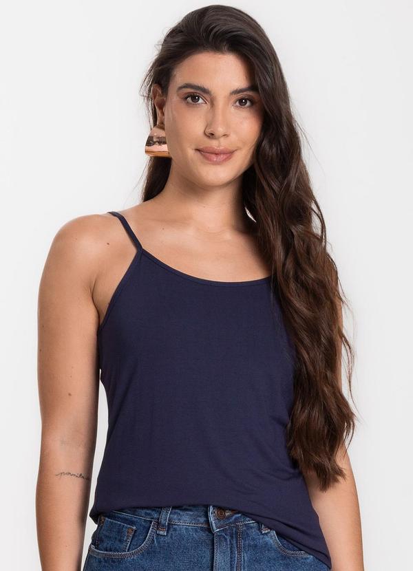Select - Blusa Feminina de Alças Básica Azul