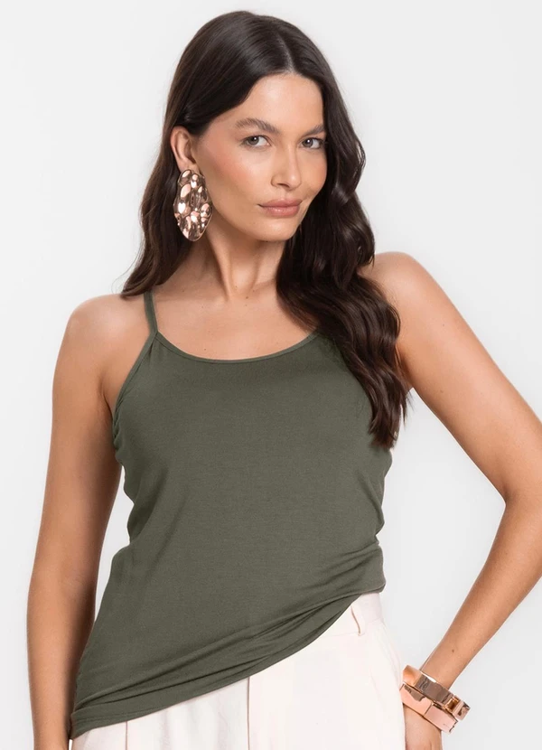 Select - Blusa Feminina de Alças Básica Verde