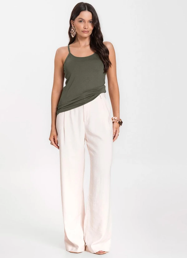 Select - Blusa Feminina de Alças Básica Verde 3