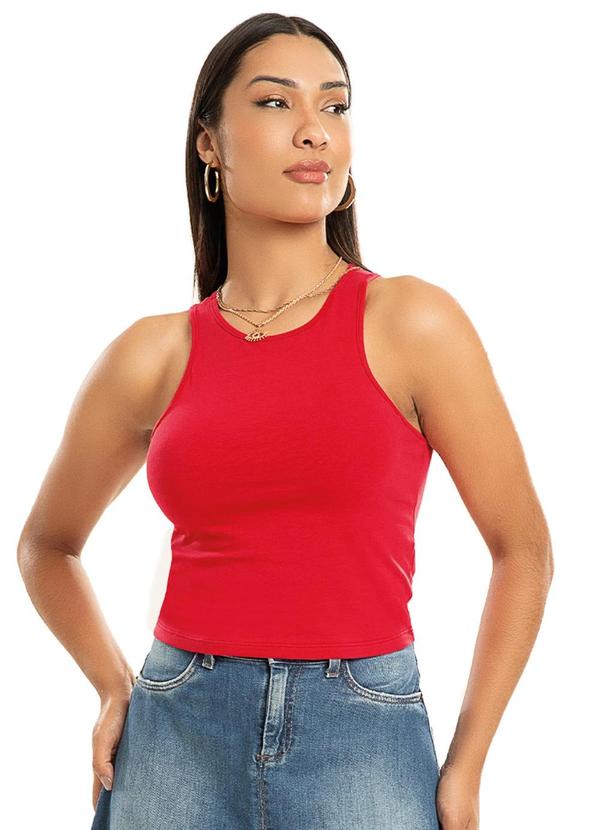 Habana - Blusa Feminina de Alças Básica Cotton Vermelho
