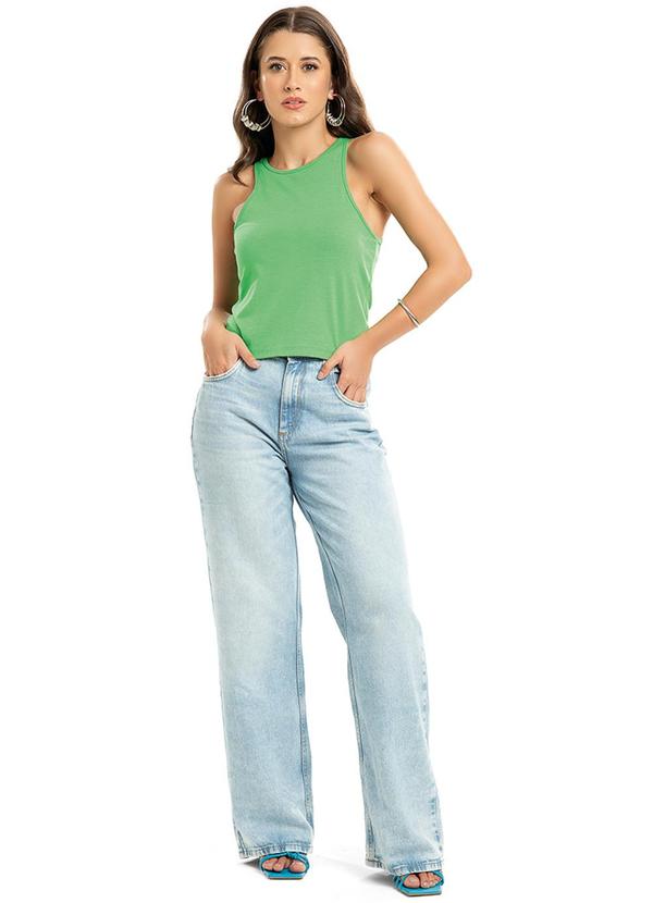 Habana - Blusa Feminina de Alças Básica em Cotton Verde 2