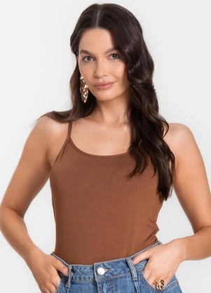 Select - Blusa Feminina de Alças Básica Marrom - SELECT