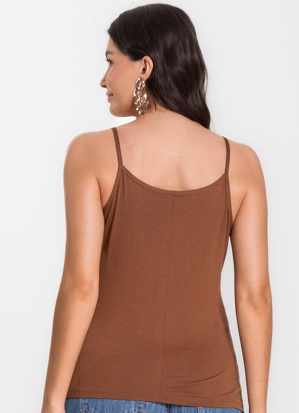 Select - Blusa Feminina de Alças Básica Marrom 2