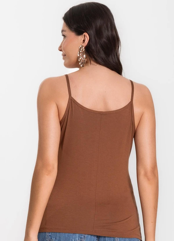 Select - Blusa Feminina de Alças Básica Marrom 2
