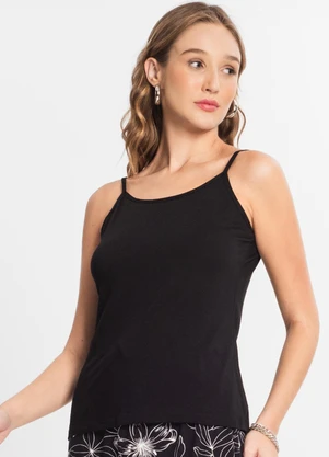 Select - Blusa Feminina de Alças Básica Preto - SELECT